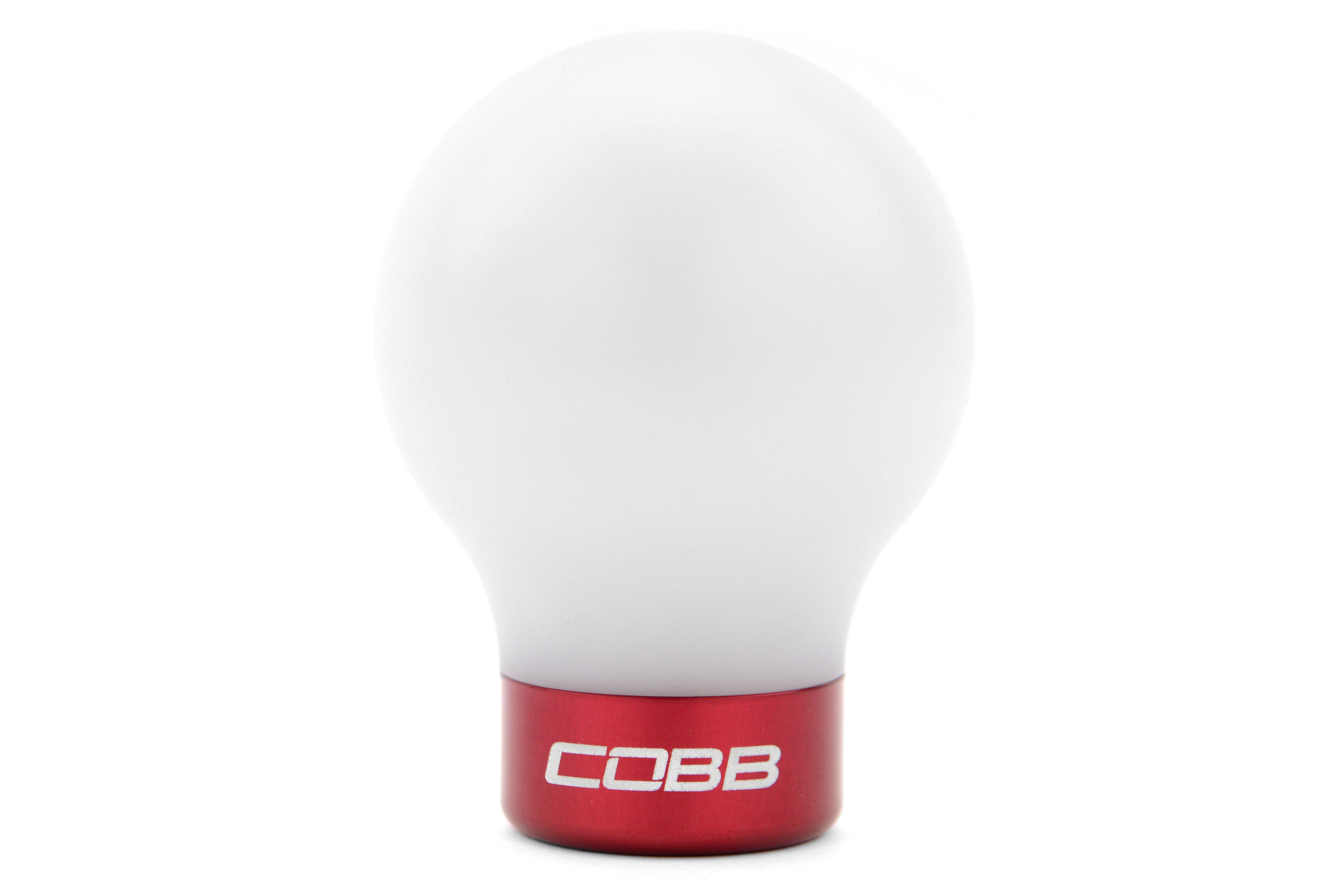 COBB Tuning Delrin Shift Knob White/Red 6MT - Subaru 6MT Models (inc. 2004+ STI / 2015+ WRX)